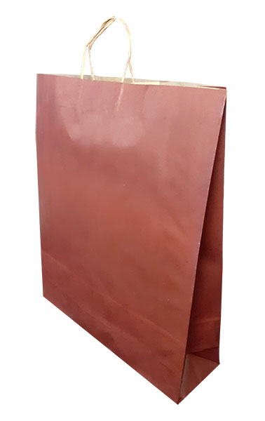 Sac en papier bordeaux à poignée torsadée 420 x 500 x 120  mm