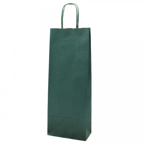 SAC PAPIER POIGNÉE TORSADÉE KRAFT VERT 150 X 395 X 80 mm