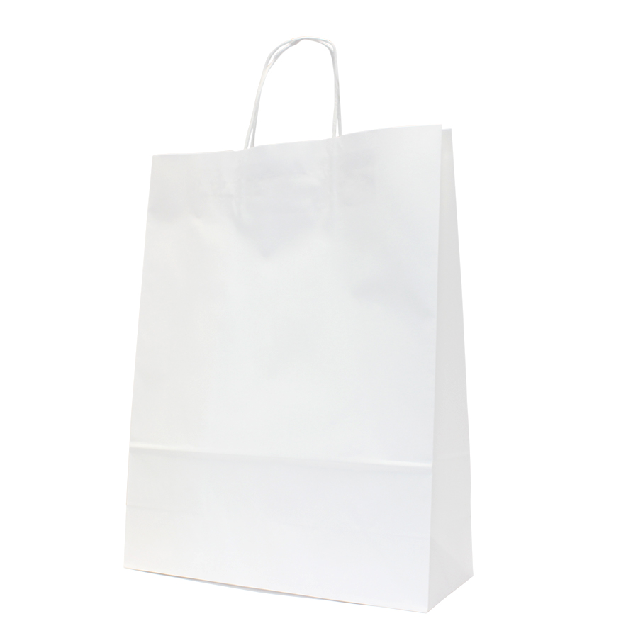 Sacs à poignée torsadée kraft blanc 32 X 42 X 12 cm