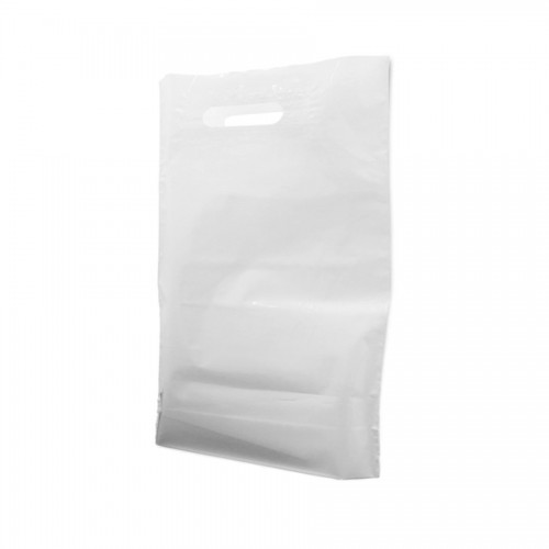 Sachet plastique bd à poignées découpées 30 X 40 cm blanc (Lot de 100)