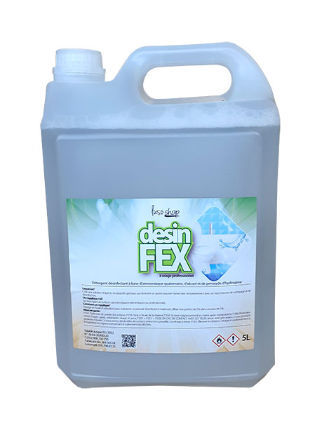 Desinfex - Désinfectant adapté au nettoyage des sols, des chaises, des poignées, etc. (5L)