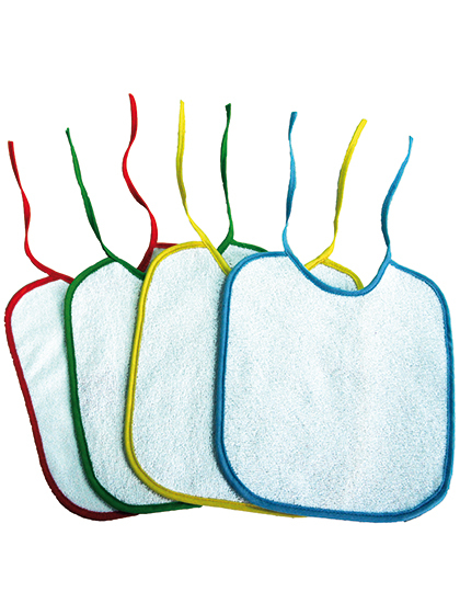 Piped Border Baby Bib Terry