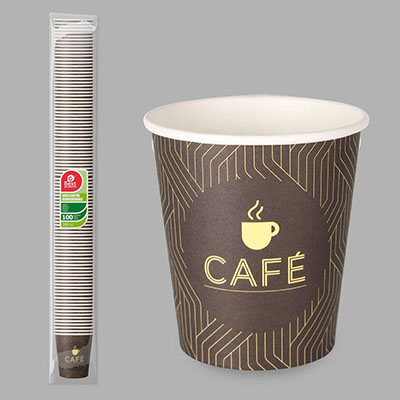 100 Gobelets jetables "Décor Café" (2 dl)