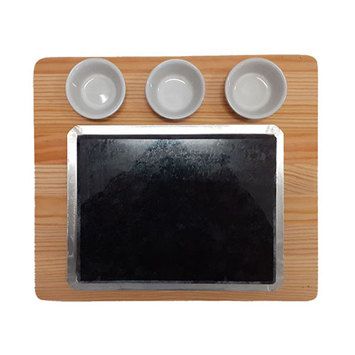 Planche avec pierre pour steak 25 x 20 cm