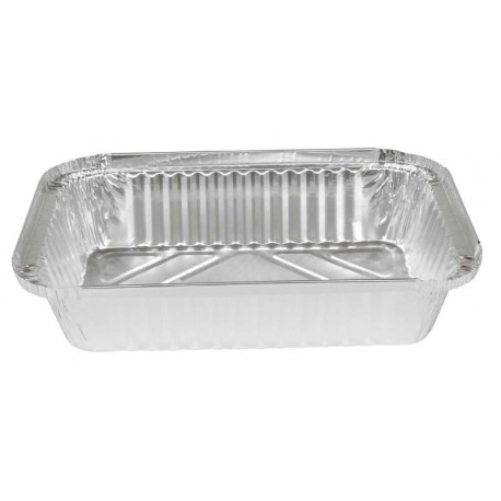 Barquette en aluminium avec couvercle 850 ml - 180 x 87 x 46 mm (100 pièces)