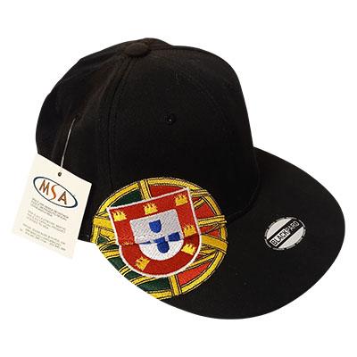 Casquette noire Portugal (visière plate)