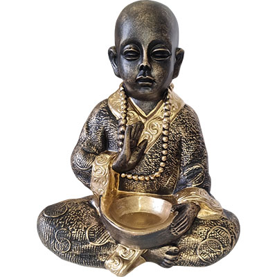 Bouddha (pour Bougie) - Noir et Or