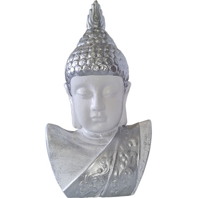 Bouddha (buste) - Blanc et Argent