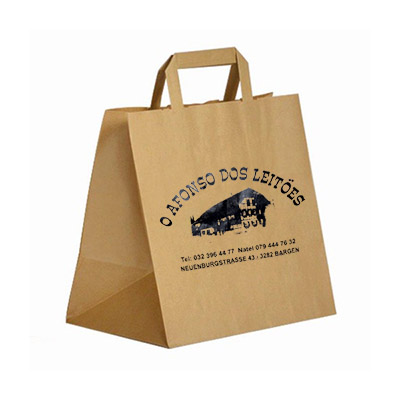 Sac Kraft Small avec impression recto, une couleur - 26 x 19 x 25 cm