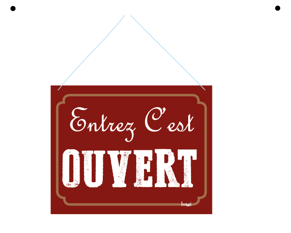 Plaque de repérage 250 x 200 mm Ouvert - Fermé - Image 3