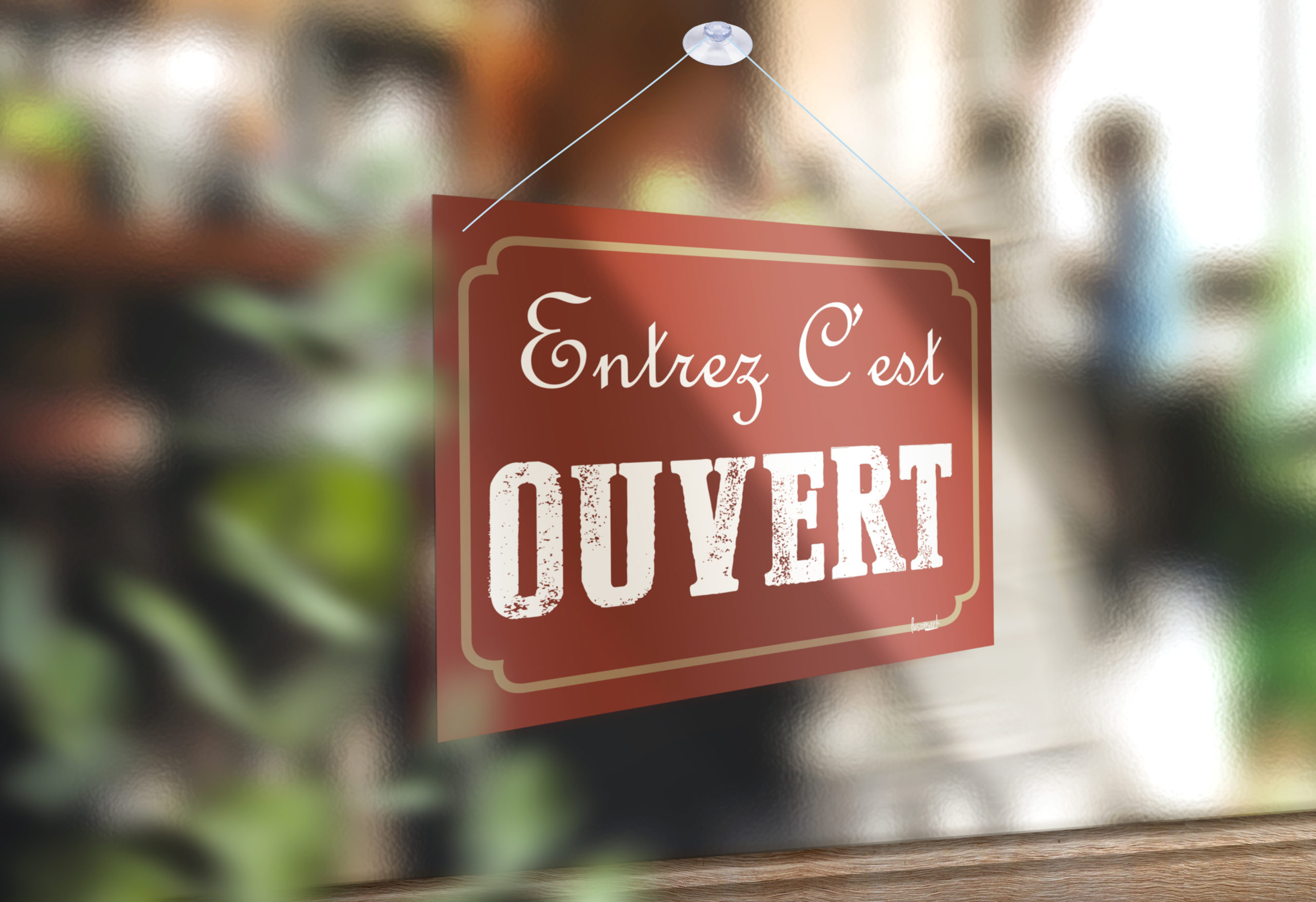 Plaque de repérage 250 x 200 mm Ouvert - Fermé